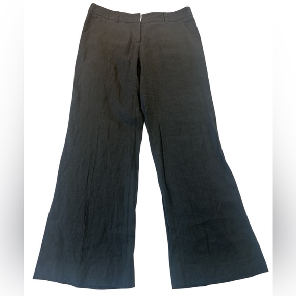 Tory Burch Wide Leg Black Linen Pants - Picture 3 of 11